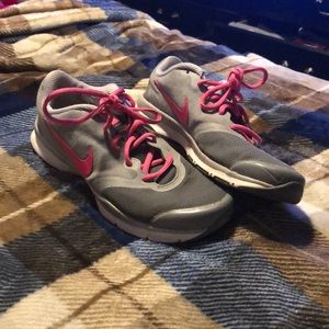 Gray and Pink NIKE training shoes!